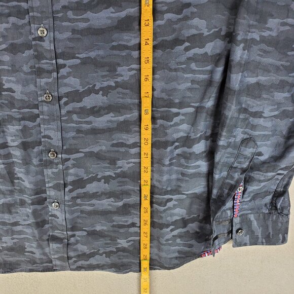 Robert Graham Shirt Sz 2XL Black Gray Camouflage Long Sleeve Tailored Fit Cotton - Picture 8 of 8